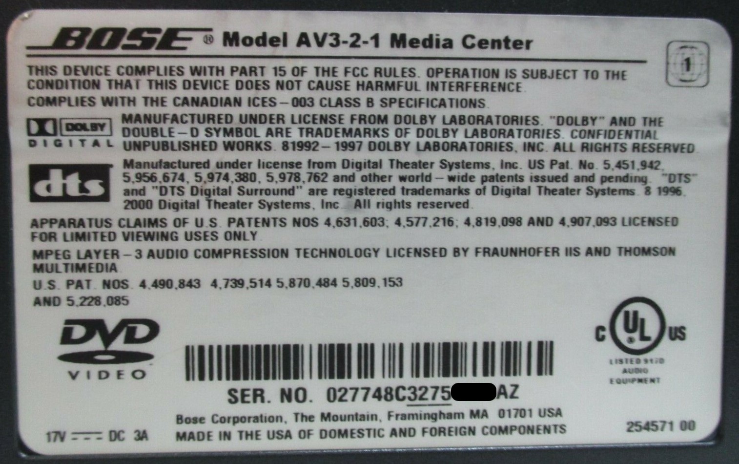 Model AV3-2-1 Media Centers | Bose Wikia | Fandom