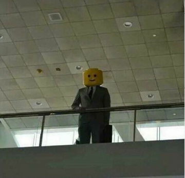 Man with lego head store