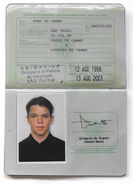 Bourne's Brazilian passport "Gilberto de Piento"
