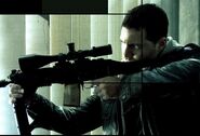 Paz as he appears on a segment of the Bourne Ultimatum poster