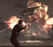 Bourne, taking down a helicopter on the Marseille docks.