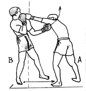 Left uppercut in counter punch