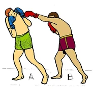 A left straight punch (cross)