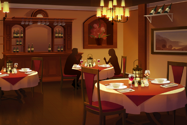 Lexica  empty restaurant in anime style