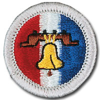 oP Citizenship in The Nation merit badge plastic backed patch 