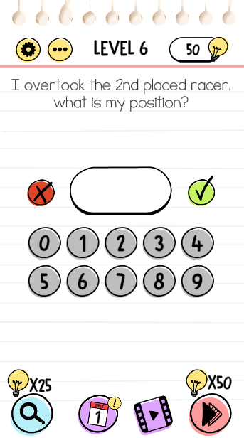 Brain Test Level 6 Answers • Game Solver