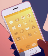 The home screen of her old phone