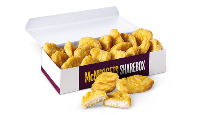 Chicken McNuggets 20 Piece Share Box (UK) | packaging pedia
