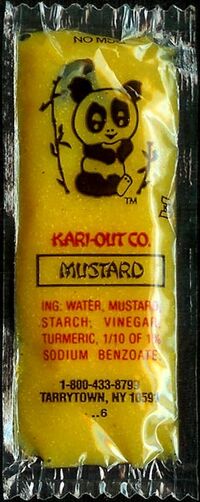 Kari-Out mustard packet (panda)