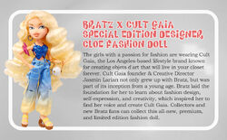 Bratz X Cult Gaia Special Edition Designer Cloe Fashion Doll : Target