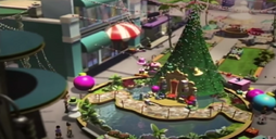 The mall set up for Christmas