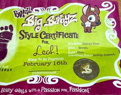 Rare In Package Bratz Big Babyz Felicia doll W/ Style Certificate