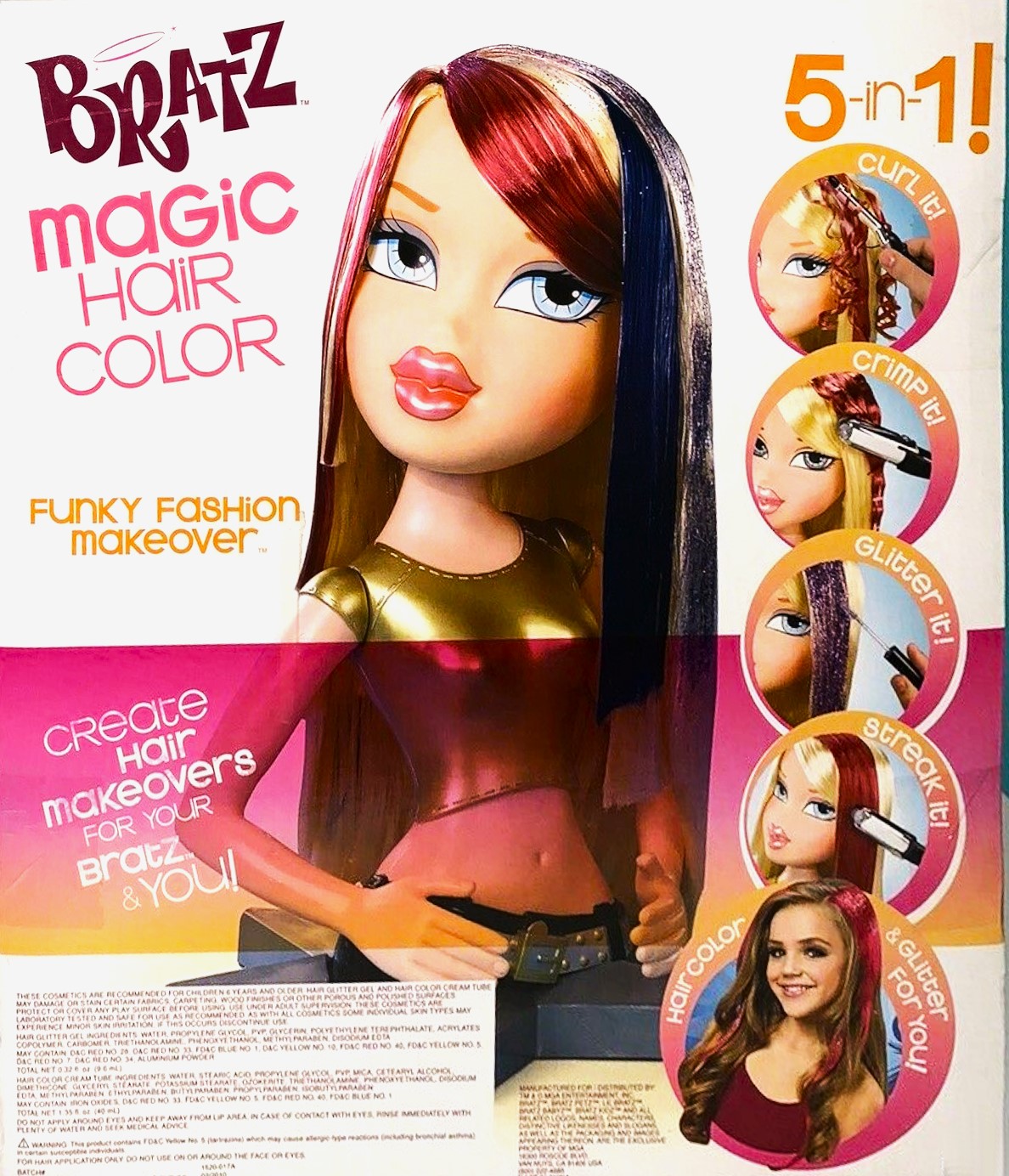 Bratz Magic Hair Color Funky Fashion Makeover Torso Sasha : : Toys  & Games