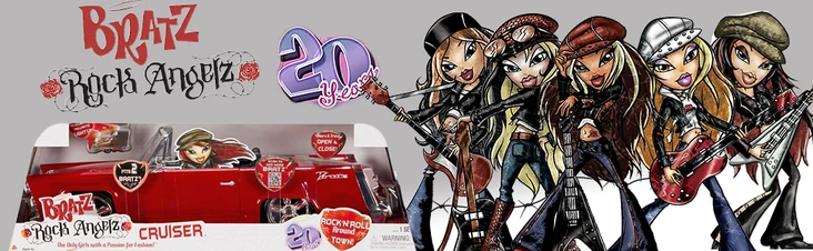 Voiture Bratz Rock Angelz - Édition Spéciale 20 Ans - Poupées Et Bolide - Neuf Emballé