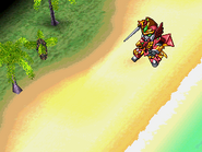 A capture of one of Mach Sperion's weapons: Mach Saber - the first capture from the attack sequence showing the attack starting