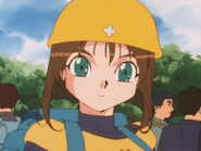 Kurumi at episode 08, with her helmet.