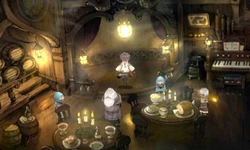 Tiz in the Drunken Pig Tavern.