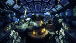 The Grandship bridge during nighttime in the HD Remaster.