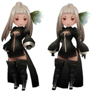 Comparison between Magnolia's Planeswarden Garb costume in the Overseas (left) and Japanese release (right).
