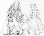 Sketch of a young Edea and her parents.