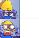 Carl fazendo referência ao meme dos óculos do Peter Parker