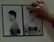 Emilio's mugshot in "Cancer Man"