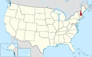 Map of the United States with New Hampshire highlighted.