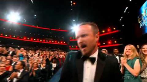 Aaron Paul wins 2014 Emmy for Outstanding Supporting Actor - Drama