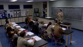 Walt delivering a lecture in his classroom ("Crazy Handful of Nothin'")