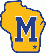 1970 - 1977 Blue block M on yellow Wisconsin