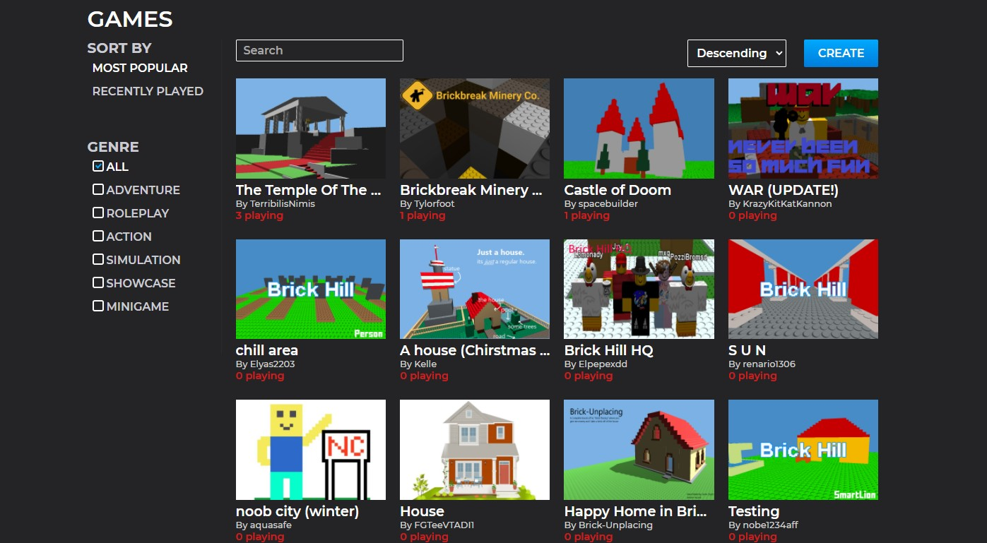 Brick Hill Thumbnail Example