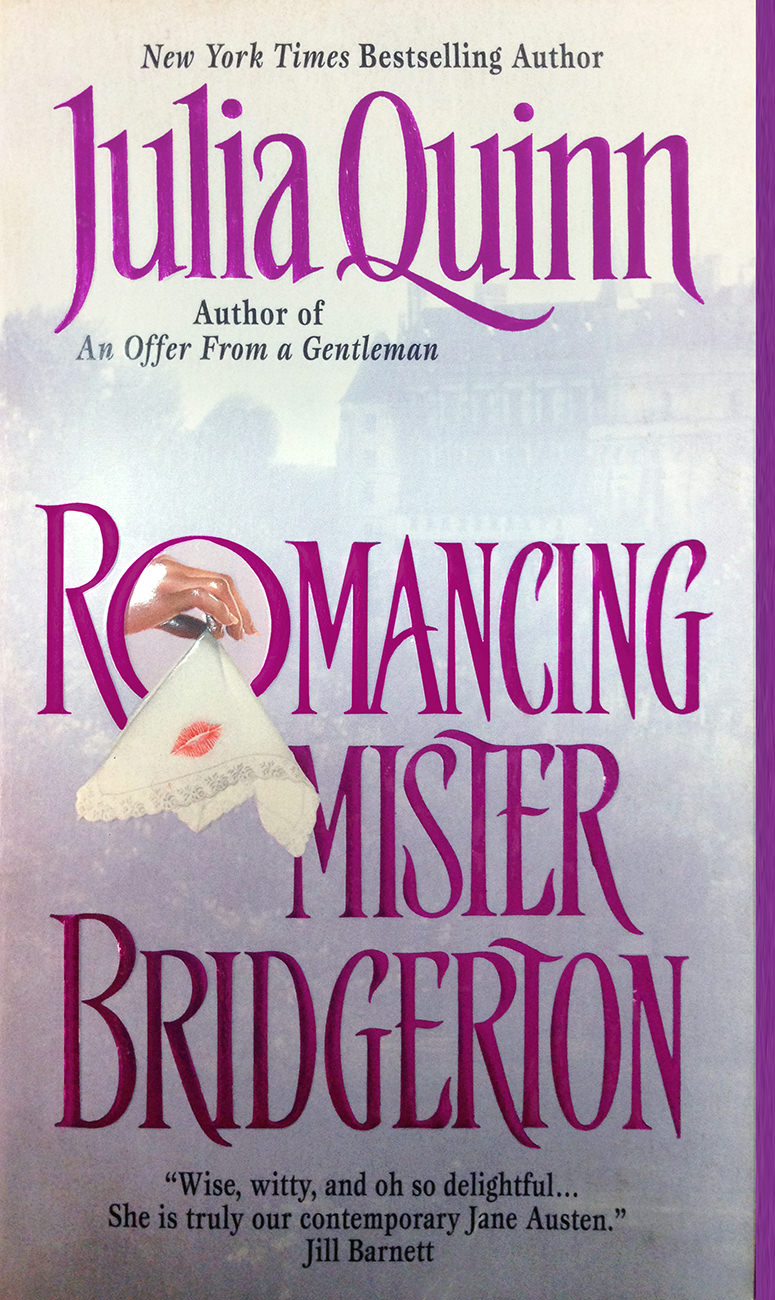 Romancing Mister Bridgerton is the fourth novel of the Bridgerton series by Julia Quinn. The book follows the love story of Colin Bridgerton, the third Bridgerton child, and Penelope Featherington, a neighbor of the Bridgertons introduced in The Duke and I. Penelope Featherington has secretly adored her best friend's brother for… well, it feels like forever. After half a lifetime of watching Colin Bridgerton from afar, she thinks she knows everything about him, until she stumbles across his deep