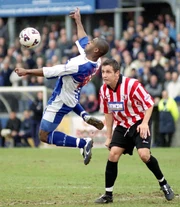 Nathan takes to the air against  at the 