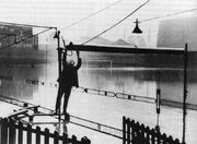 A flooded Eastville Stadium in 1953