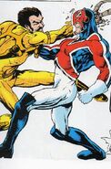 Fighting Slaymaster in 'Killing Ground', Captain Britain (Trade Paperback) Vol 1 2, by Alan Davis