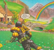 Judge Dredd over the rainbow, from 2000 AD prog 589, by John Ridgway