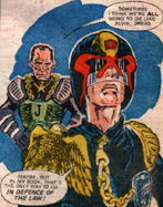 With Chief Judge Goodman in 2000 AD prog 2, by Mike McMahon