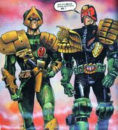 Dredd and Johnny Alpha in a Judge Dredd Annual, by Carlos Ezquerra