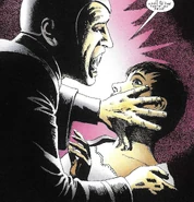 A vampire attacks Tegan in the 1995 Doctor Who Yearbook, by John Ridgway and Paul Vyse