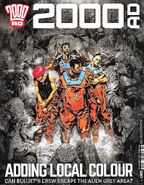 The cover of 2000 AD prog 1928, by Mark Harrison