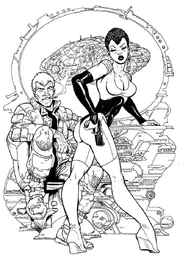 Commission by Carlos for fan Ben Heywood, depicting Slippery Jim and Angelina. Thanks, Ben