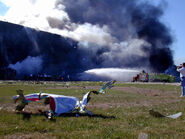 Flight 77 wreckage at Pentagon