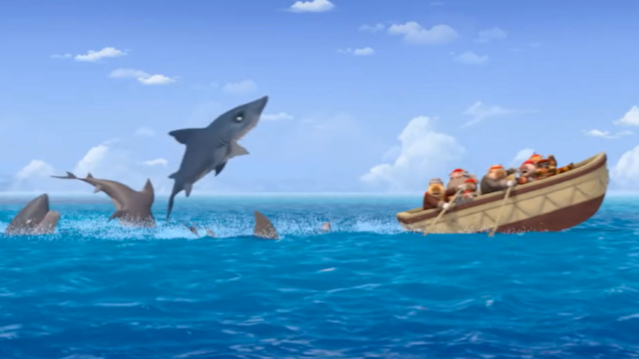 Milton Grimm and Robots Chased by Sharks