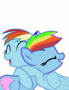 Dream Cloud hugging her sister, Rainbow Dash