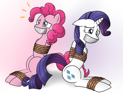 Pinkie Pie and Rarity Tape Gagged