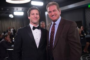 Andy Samberg with Joe Theismann