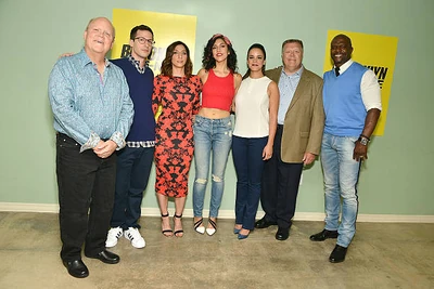 2015 UCB Ensemble.jpg (53 KB) Dirk Blocker, Andy Samberg, Melissa Fumero, Chelsea Peretti, Stephanie Beatriz, Melissa Fumero, Joel McKinnon Miller, Terry Crews