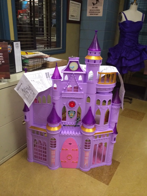 The princess castle prop on display at Annual Summer Press Tour.