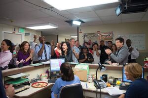 Cast and crew when they got the news they'd been picked up for Season 2