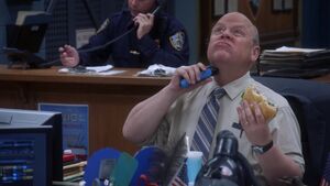 S5 E13 Shaving at his desk